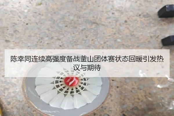 陈幸同连续高强度备战釜山团体赛状态回暖引发热议与期待